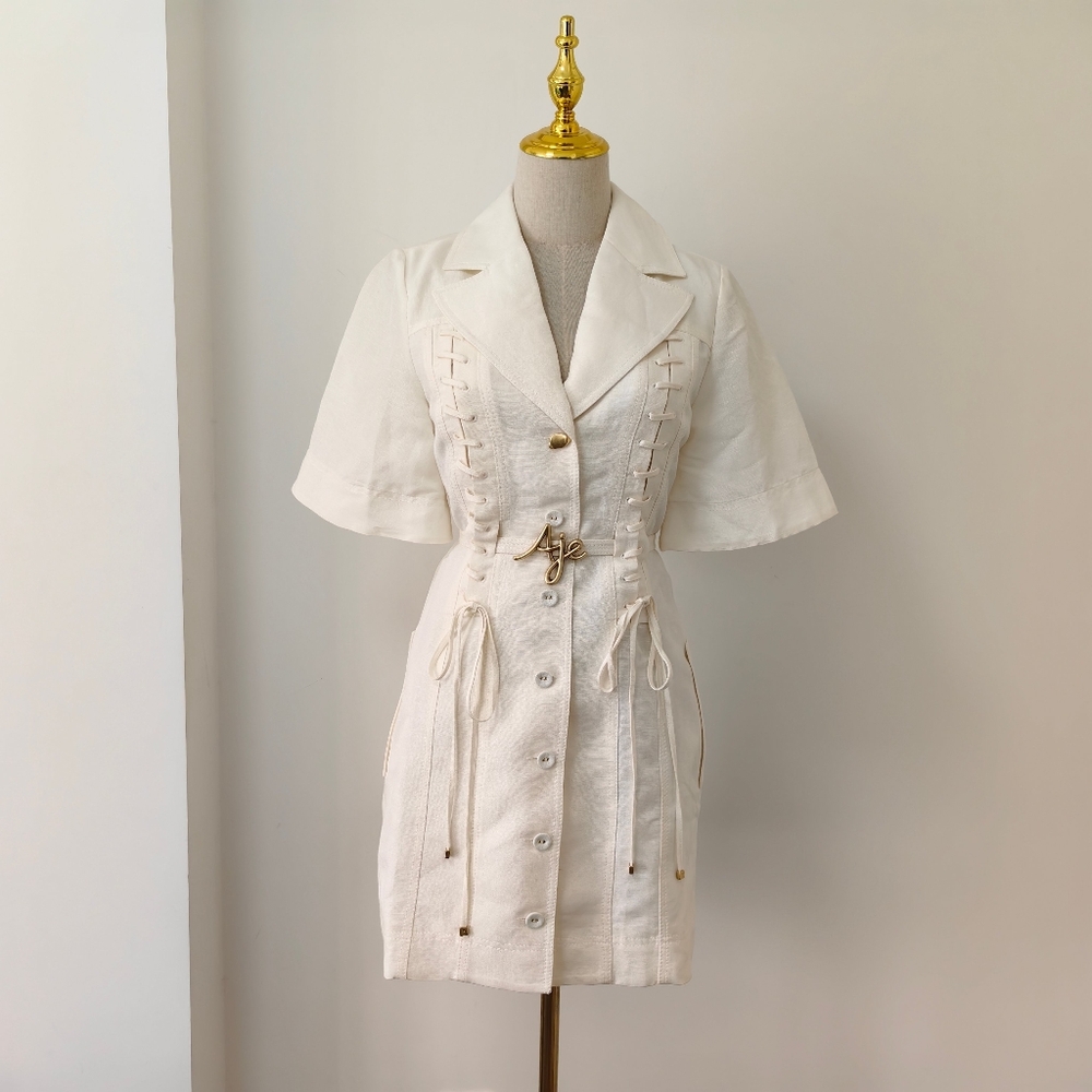 Aje Ana Mini Dress in Ivory - Picture 8 of 16